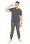 EXHAUST Lines Texture Short Sleeve Round Neck T-Shirt [Free Cut] 1399