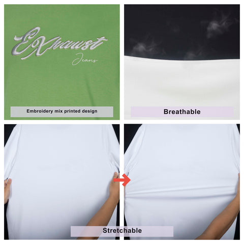 EXHAUST SHORT SLEEVE ROUND NECK T-SHIRT [FREE CUT] 1513