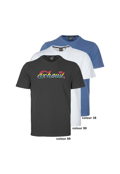 EXHAUST SHORT SLEEVE ROUND NECK T-SHIRT [FREE CUT] 1518