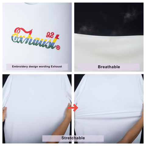 EXHAUST SHORT SLEEVE ROUND NECK T-SHIRT [FREE CUT] 1518