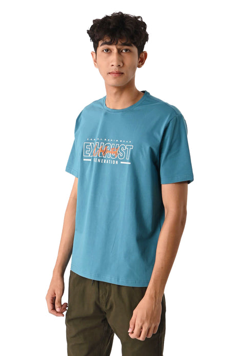 EXHAUST SHORT SLEEVE ROUND NECK T-SHIRT [FREE CUT] 1514