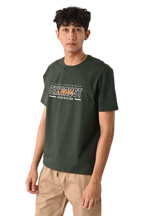 EXHAUST SHORT SLEEVE ROUND NECK T-SHIRT [FREE CUT] 1514