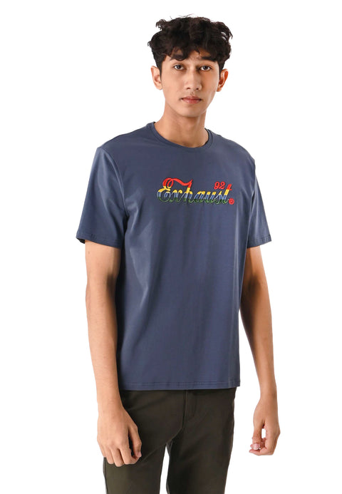 EXHAUST SHORT SLEEVE ROUND NECK T-SHIRT [FREE CUT] 1518