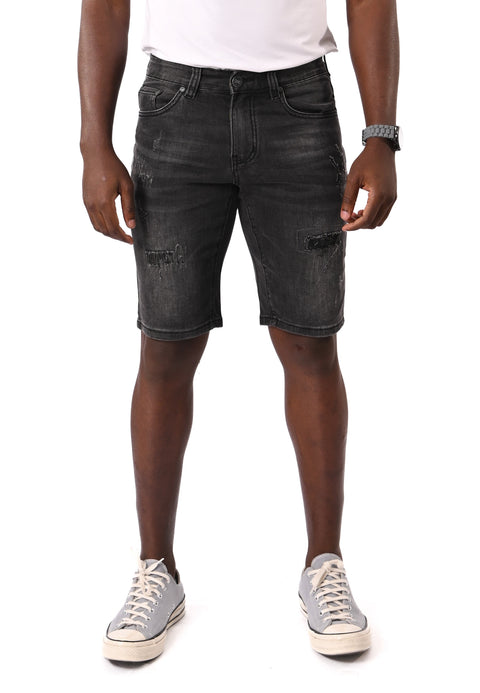 EXHAUST Ripped Jeans Short Pants [Slim Fit] 1418