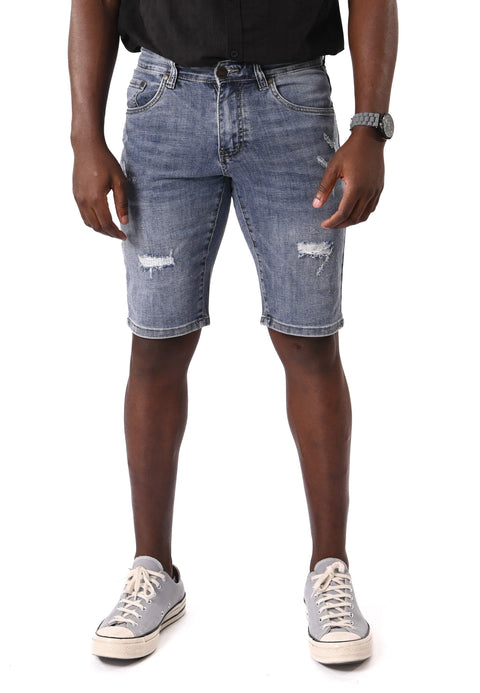 EXHAUST Ripped Jeans Short Pants [Slim Fit] 1419