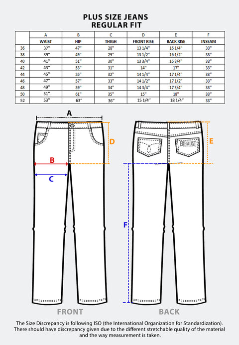 EXHAUST Stretchable Towel Denim Jeans Long Pants [310 Regular Fit-Plus Size] 1385