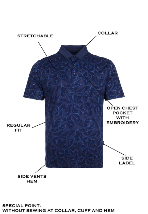 IDEXER Geometric Upholstery Pattern Polo T-Shirt [Regular Fit] ID0055