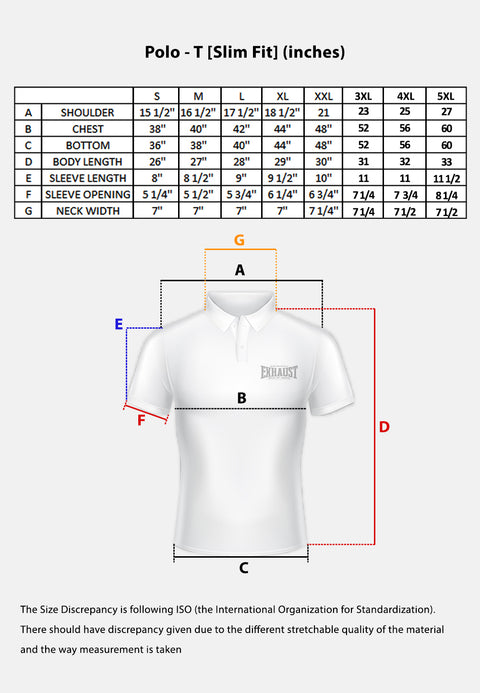 EXHAUST Mens Polo T-shirt [Slim Fit] 1472
