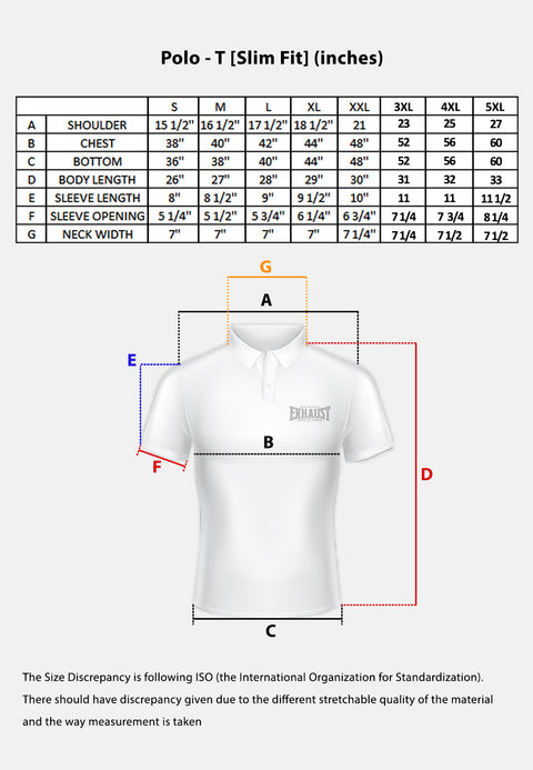 EXHAUST Mens Polo T-Shirt [Slim Fit] 1427