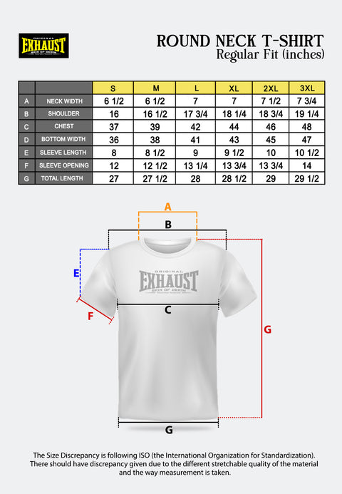 EXHAUST Printed Design Short Sleeve Round Neck T-Shirt [Regular Fit] 1403