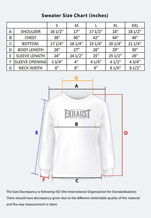 EXHAUST High Density Print Design Long Sleeve Sweater [Normal Cut] 1395
