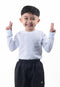 Baju Putih Round Neck Tshirt Lengan Pendek/Panjang (RENDAH/MENENGAH) (BAJU SAHAJA)