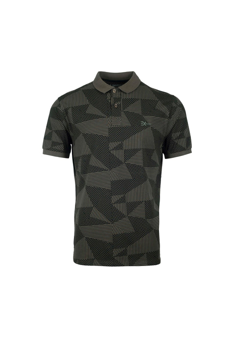 EXHAUST Abstract Printing Polo T-Shirt [Slim Fit] 1482