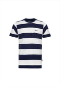 EXHAUST Stripe Design Round Neck T-Shirt [Regular Fit] 1459
