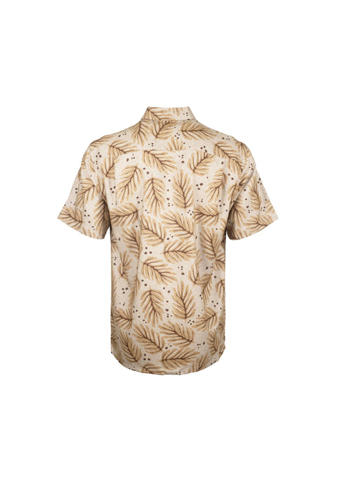 IDEXER Tropical Leaves Print Short Sleeve Shirt [Regular Fit] ID0127